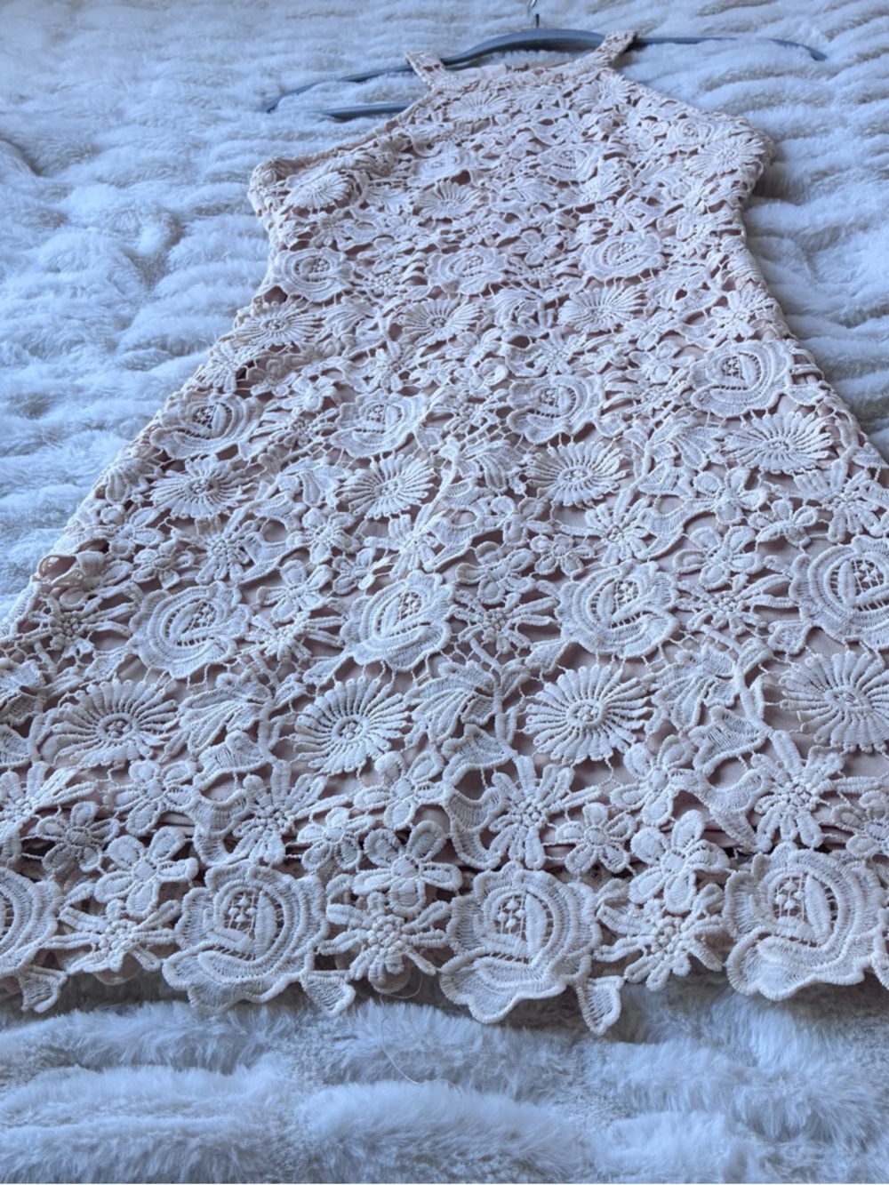 Lulu's Blush Pink “Love Poem” Lace Halter Mini Dress XS New - Picture 11 of 12